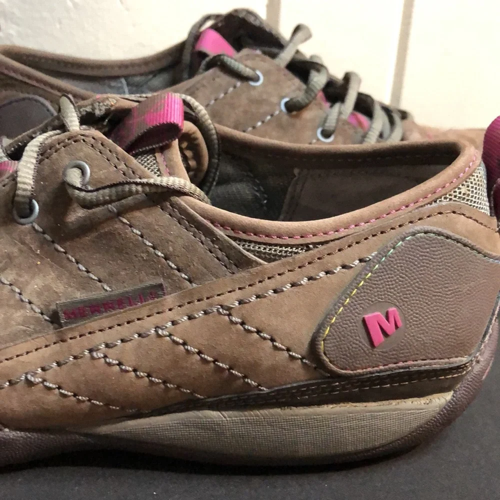 Merrell Brown Stone Women's Casual Lace Up Leather Shoes - Picture 4 of 8